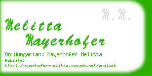 melitta mayerhofer business card